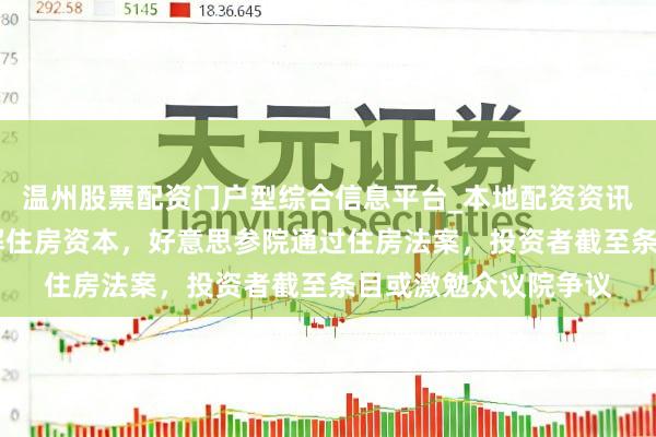 温州股票配资门户型综合信息平台_本地配资资讯学习与行情导航 缓解住房资本，好意思参院通过住房法案，投资者截至条目或激勉众议院争议